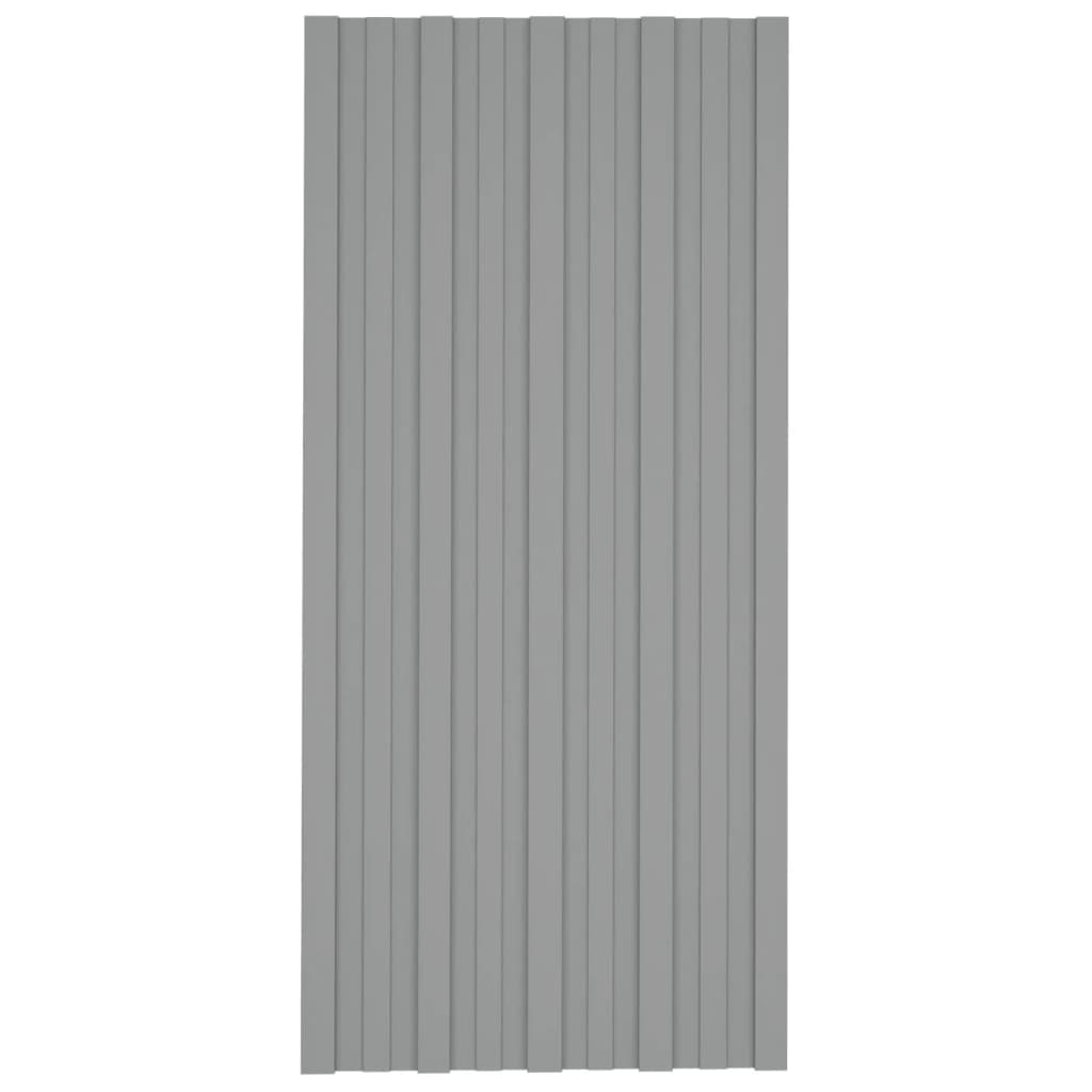 Paneles de techo Vidaxl 12 st 100x45 cm de acero galvanizado gris