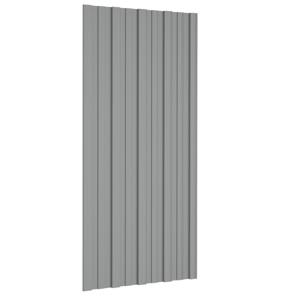 Pannelli del tetto Vidaxl 36 ST 100x45 cm grigio in acciaio zincato