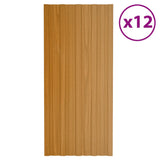 Panneaux de toit Vidaxl 12 ST 100x45 cm Bois d'éclairage en acier galvanisé