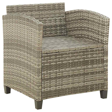 Vidaxl tuinstoel met kussens poly rattan grijs