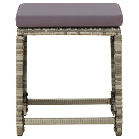 Vidaxl tuinkrukken 4 st met kussens poly rattan grijs