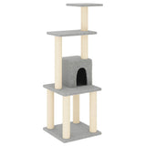 Vidaxl Cat Ranging Post con postes de rascado de sisal 105 cm de gris claro