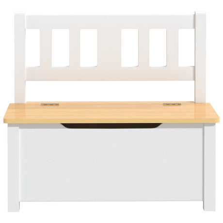 Vidaxl kinderopbergbankje 60x30x55 cm mdf wit en beige
