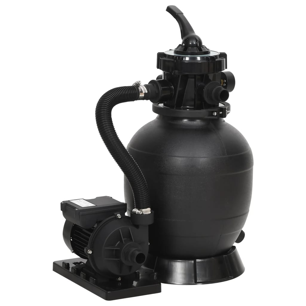 VidaXL Swimming pool sand filter with 6-time valve black