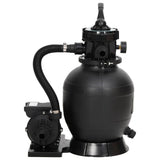 VidaXL Swimming pool sand filter with 6-time valve black