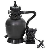 VidaXL Swimming pool sand filter with 6-time valve black