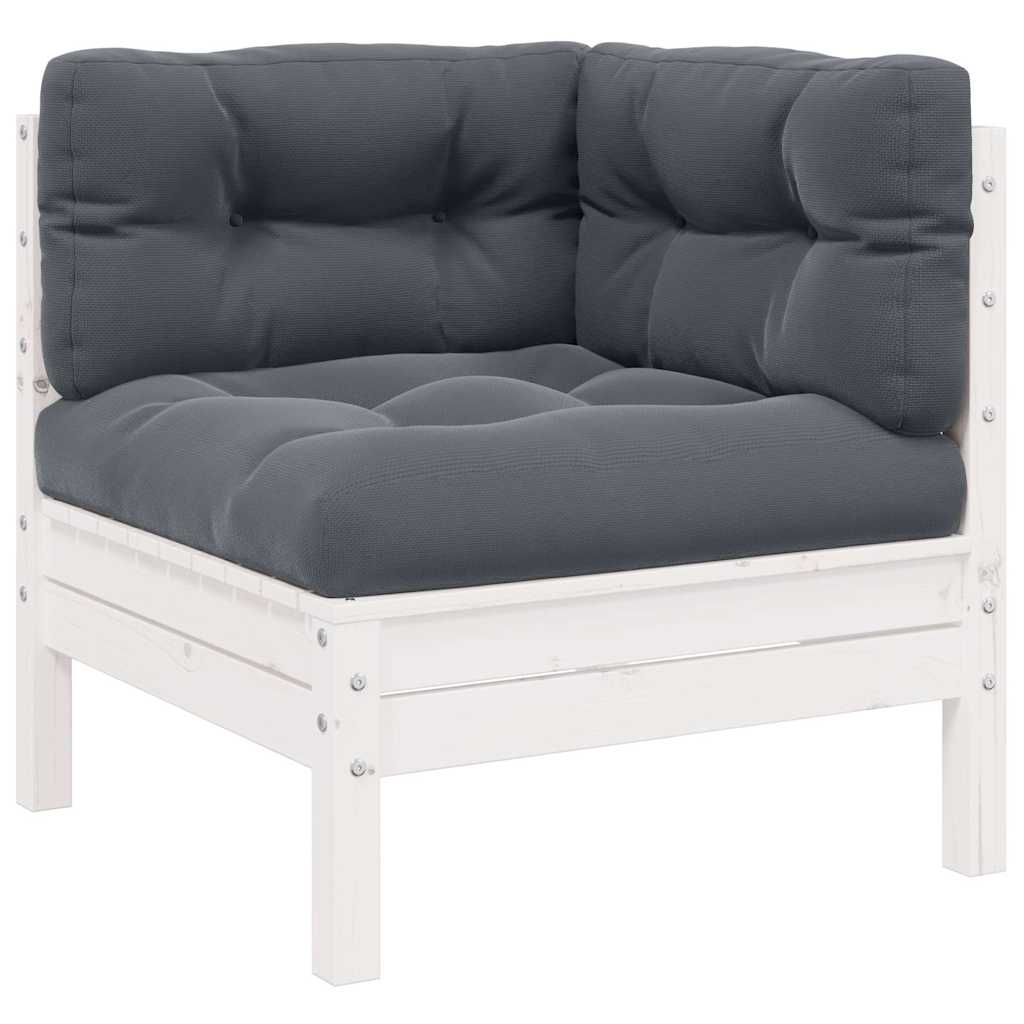 Vidaxl 3-delige loungeset met kussens massief grenenhout wit