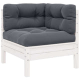 Vidaxl 3-delige loungeset met kussens massief grenenhout wit
