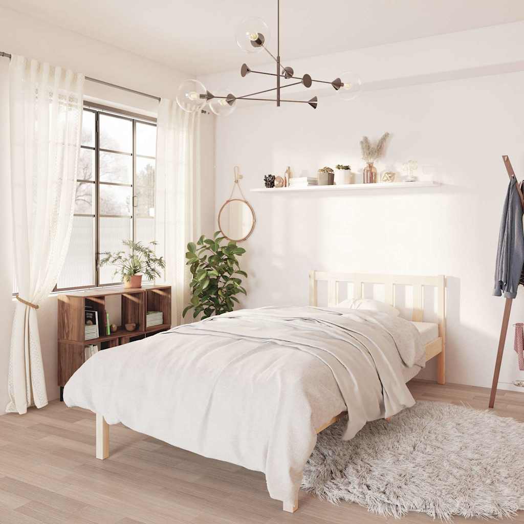 Vidaxl bedframe massief grenenhout zwart 75x190 cm