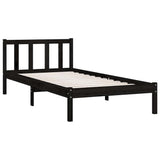 Vidaxl bedframe massief grenenhout zwart 75x190 cm