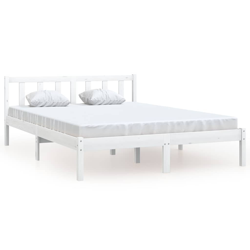 Vidaxl bedframe massief grenenhout wit 120x190 cm