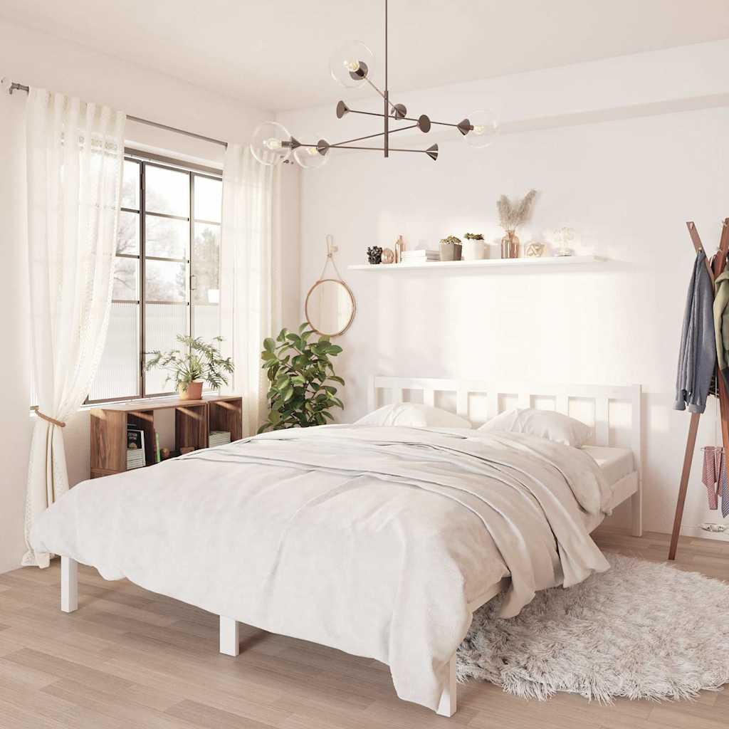 Vidaxl bedframe massief grenenhout wit 120x190 cm