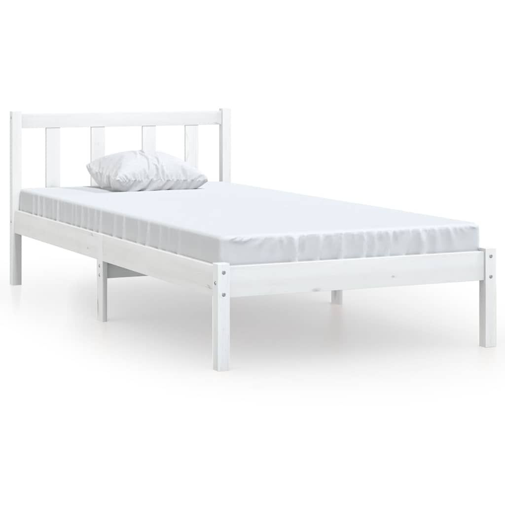 Vidaxl bedframe massief grenenhout wit 90x200 cm