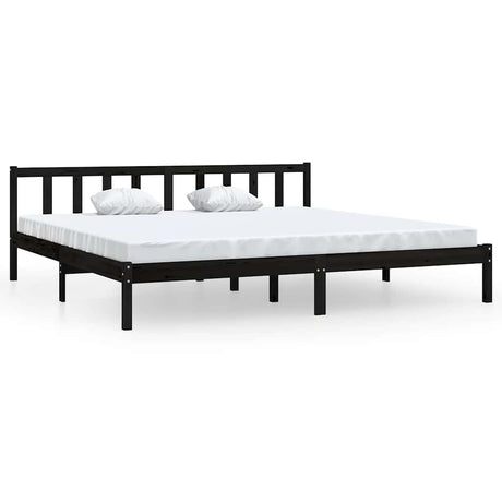 Vidaxl bedframe massief grenenhout zwart 200x200 cm