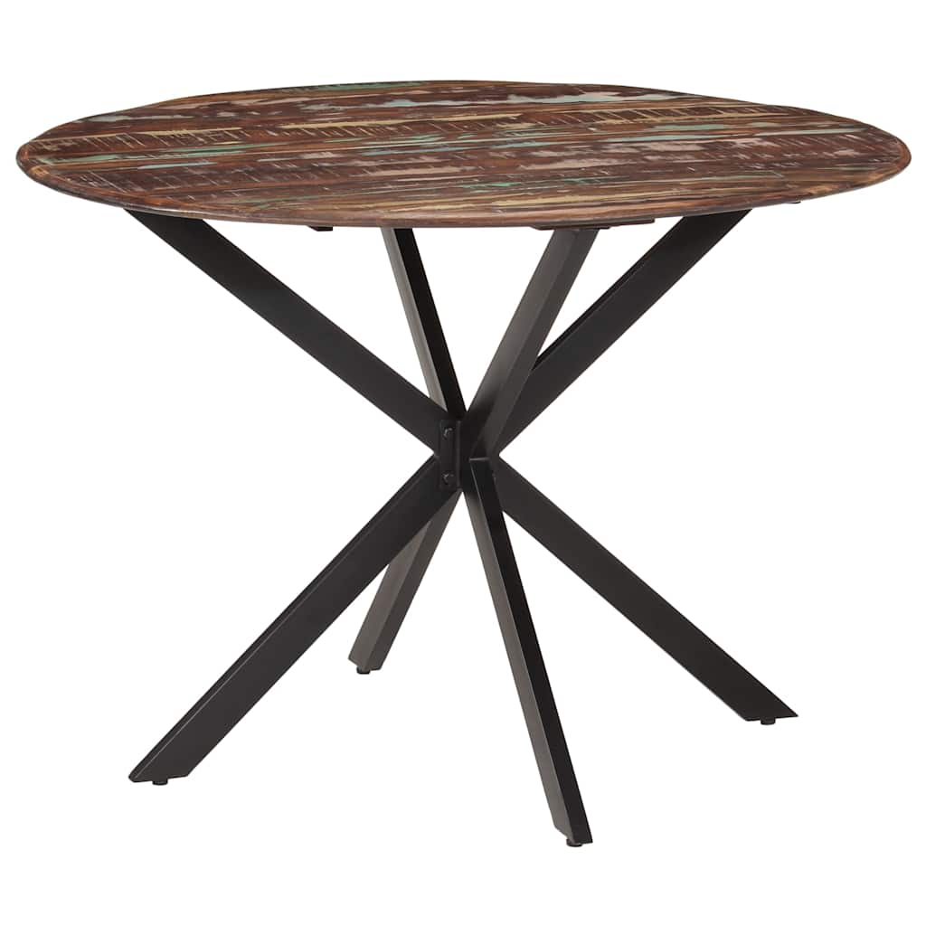 Vidaxl eettafel ø110x78 cm massief gerecycled hout en staal