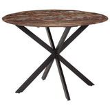 Vidaxl eettafel ø110x78 cm massief gerecycled hout en staal