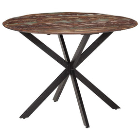 Vidaxl eettafel ø110x78 cm massief gerecycled hout en staal