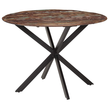 Vidaxl eettafel ø110x78 cm massief gerecycled hout en staal