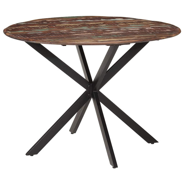 Vidaxl eettafel ø110x78 cm massief gerecycled hout en staal