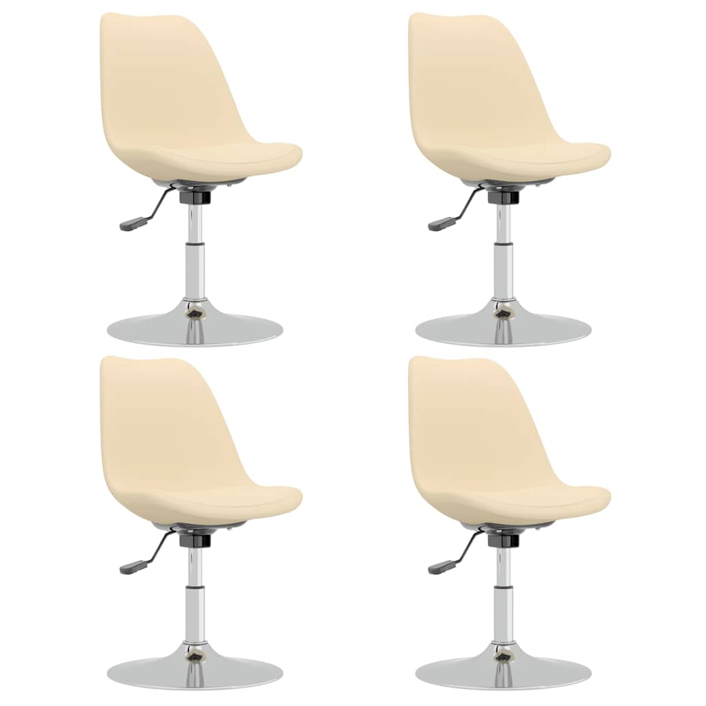 Vidaxl eetkamerstoelen 4 st draaibaar stof crèmekleurig