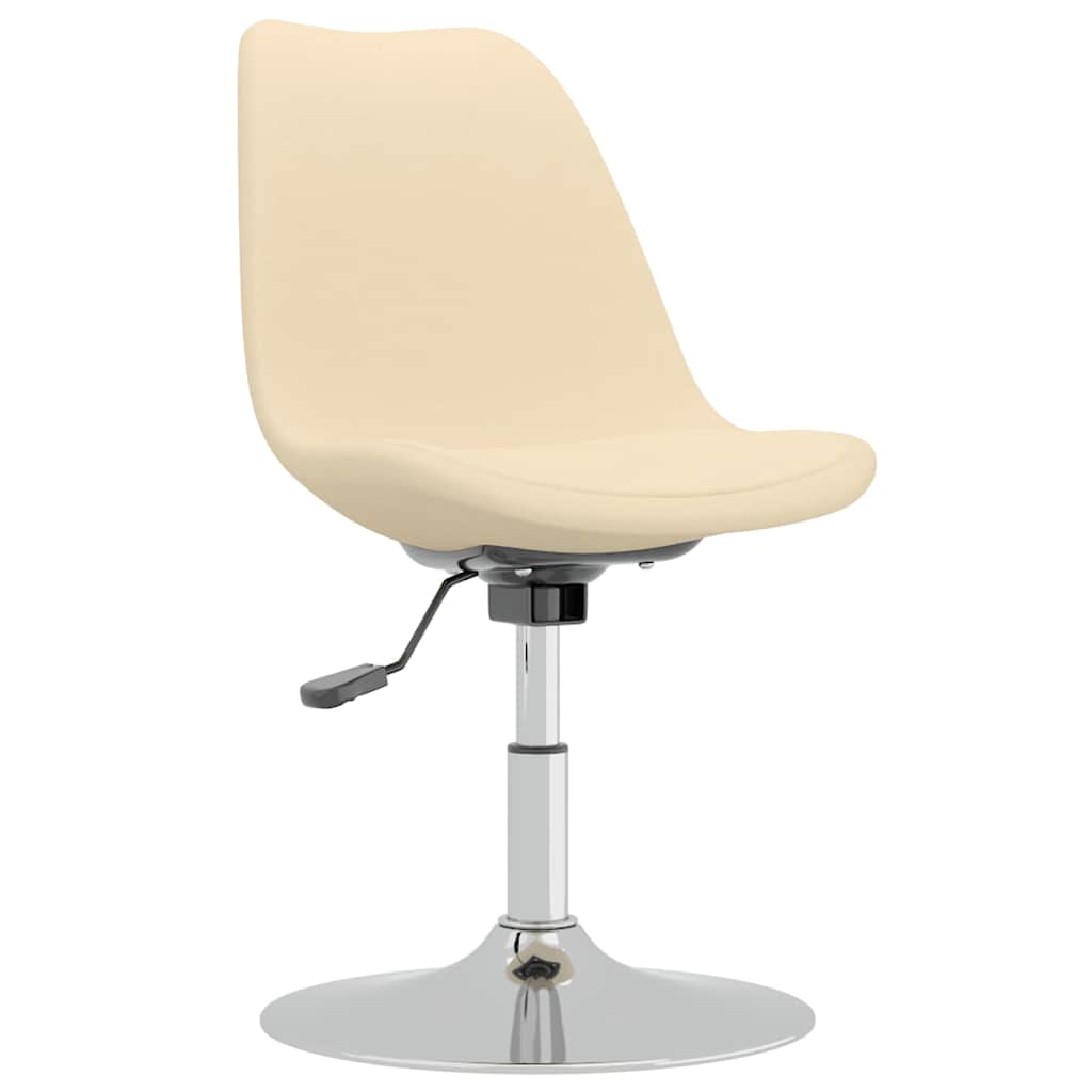 Vidaxl eetkamerstoelen 4 st draaibaar stof crèmekleurig