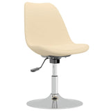 Vidaxl eetkamerstoelen 4 st draaibaar stof crèmekleurig