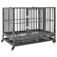 Vidaxl hondenbench met wielen 92x62x76 cm staal
