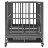 Vidaxl hondenbench met wielen 92x62x76 cm staal