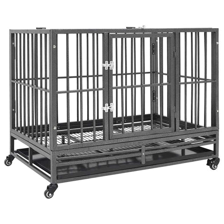 Vidaxl hondenbench met wielen 102x72x85 cm staal