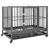 Vidaxl hondenbench met wielen 102x72x85 cm staal