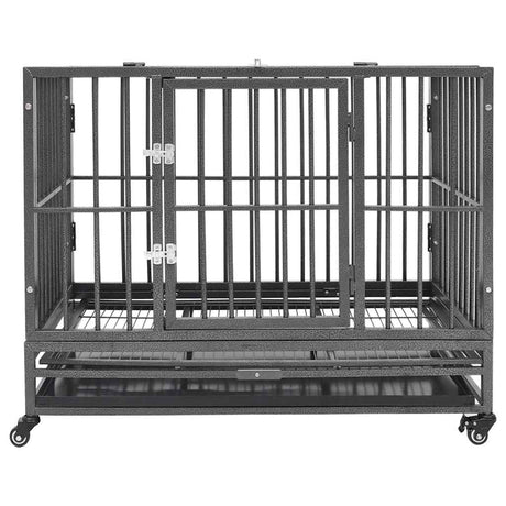 Vidaxl hondenbench met wielen 102x72x85 cm staal