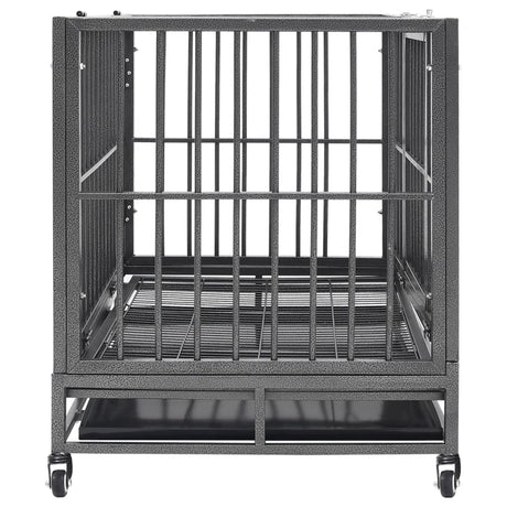 Vidaxl hondenbench met wielen 102x72x85 cm staal