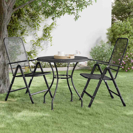 Vidaxl tuintafel ø80x72 cm metaalgaas antracietkleurig