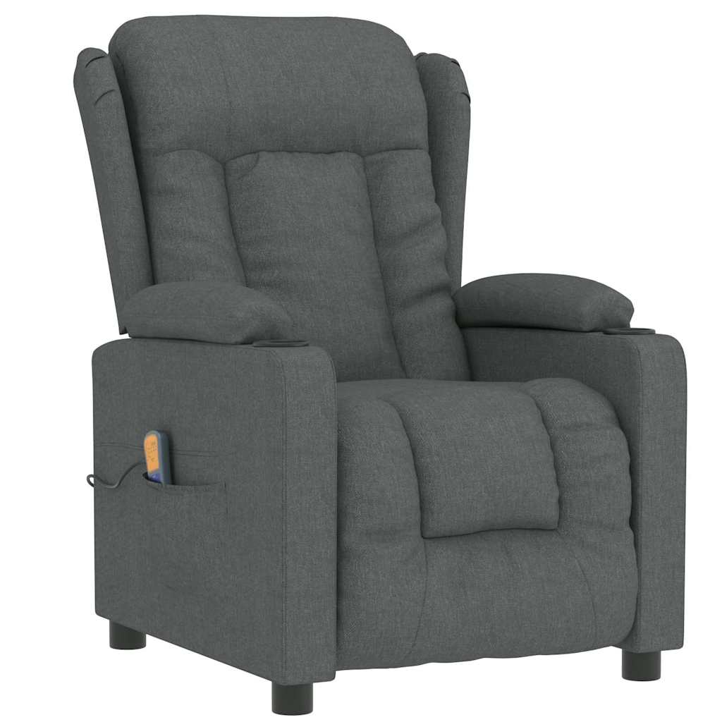 Vidaxl massagestoel stof donkergrijs