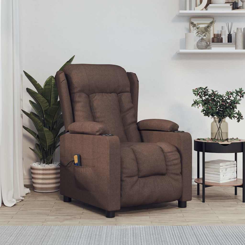 Vidaxl massagestoel stof bruin
