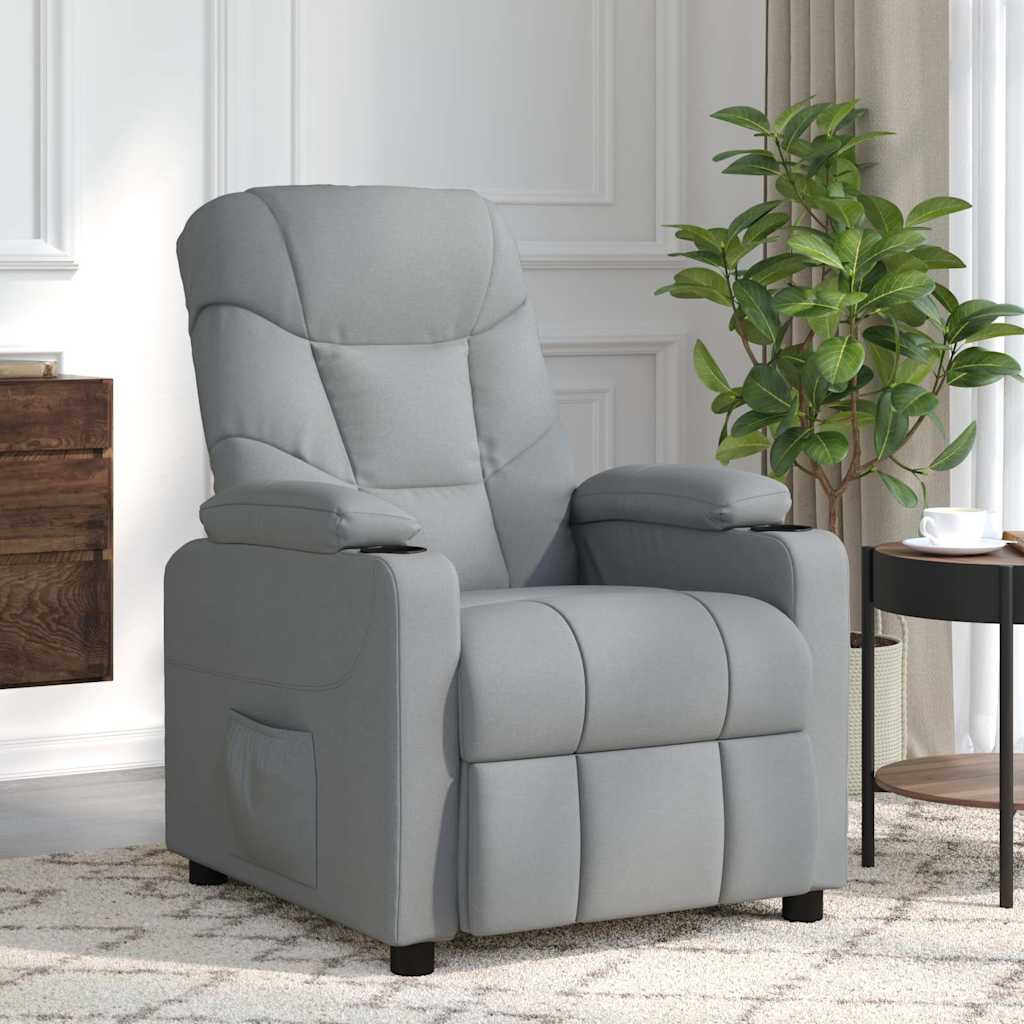 Vidaxl massagestoel stof lichtgrijs