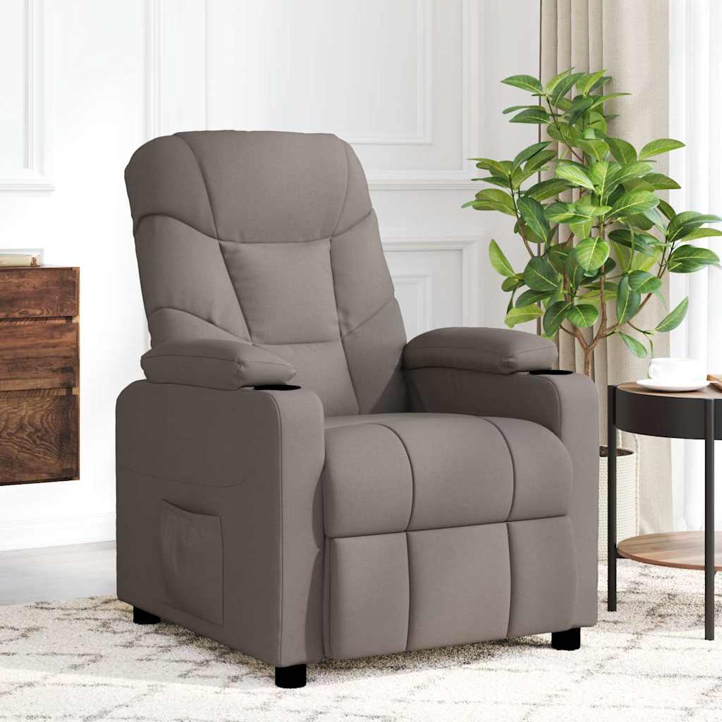 Vidaxl massagestoel stof taupe
