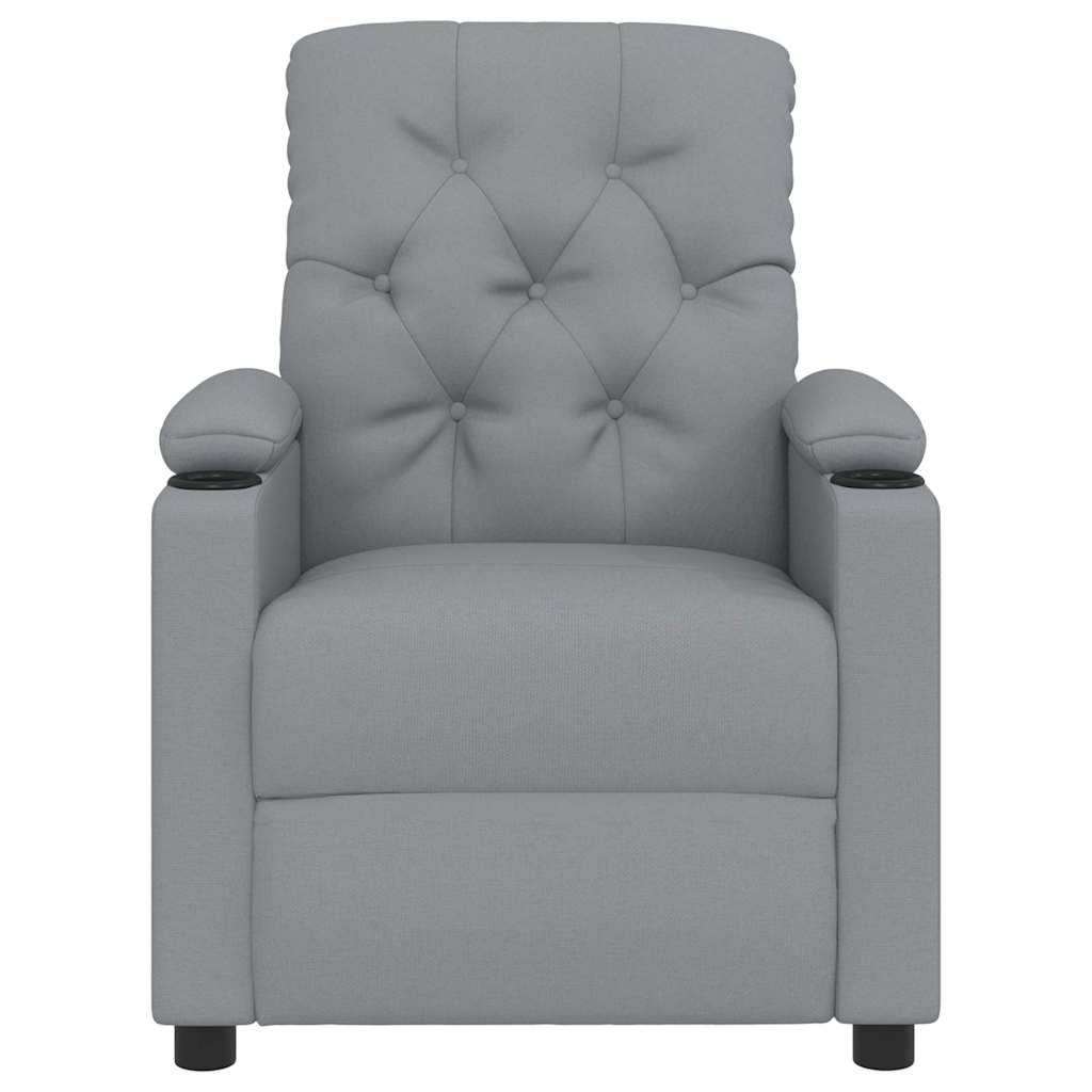 Vidaxl fauteuil verstelbaar stof lichtgrijs