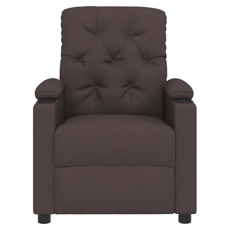 Vidaxl fauteuil verstelbaar stof donkerbruin