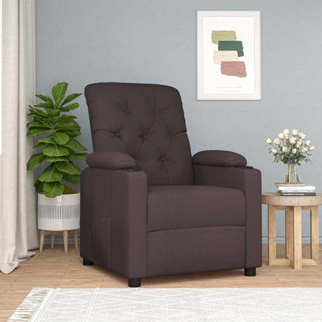 Vidaxl fauteuil verstelbaar stof donkerbruin