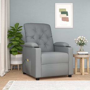 Vidaxl massagestoel stof lichtgrijs
