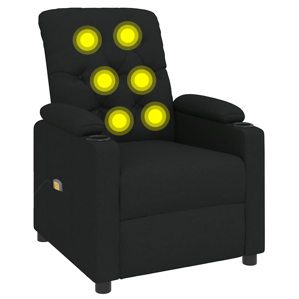 Vidaxl massagestoel stof zwart
