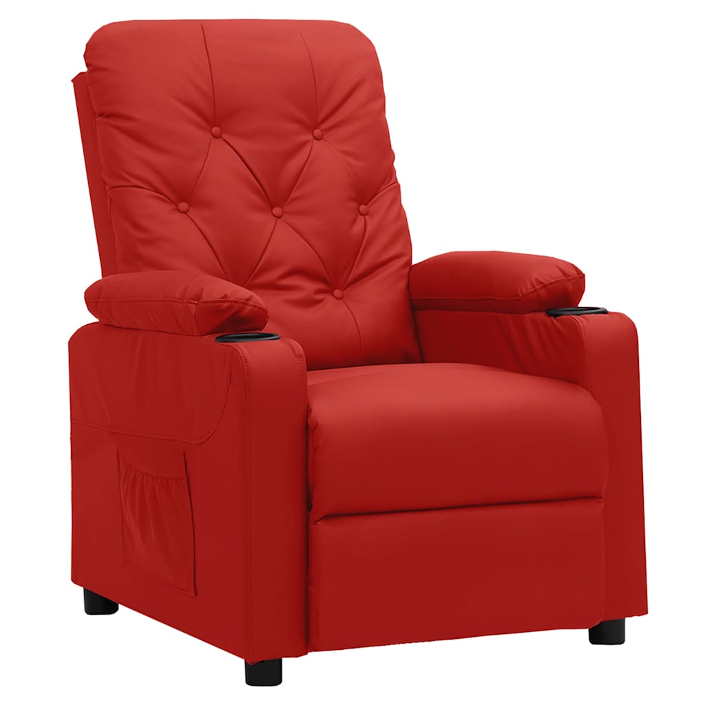 Vidaxl fauteuil verstelbaar kunstleer wijnrood