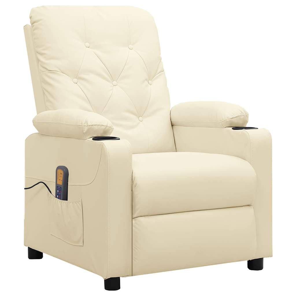 Vidaxl massagestoel kunstleer crèmekleurig