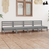 Vidaxl 4-delige loungeset massief grenenhout grijs