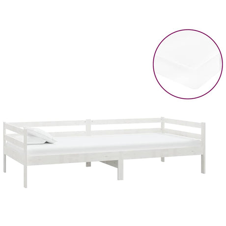 Vidaxl slaapbank met matras massief grenenhout wit 90x200 cm