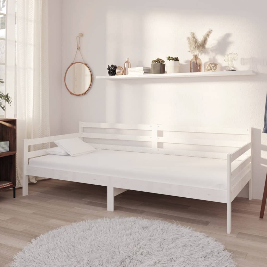 Vidaxl slaapbank met matras massief grenenhout wit 90x200 cm