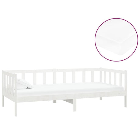 Vidaxl slaapbank met matras massief grenenhout wit 90x200 cm