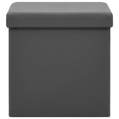 Vidaxl opbergkruk inklapbaar pvc grijs