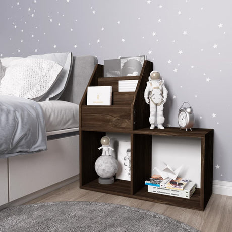 Vidaxl kindertijdschriftenrek 71x30x78,5 cm bewerkt hout gerookt eiken